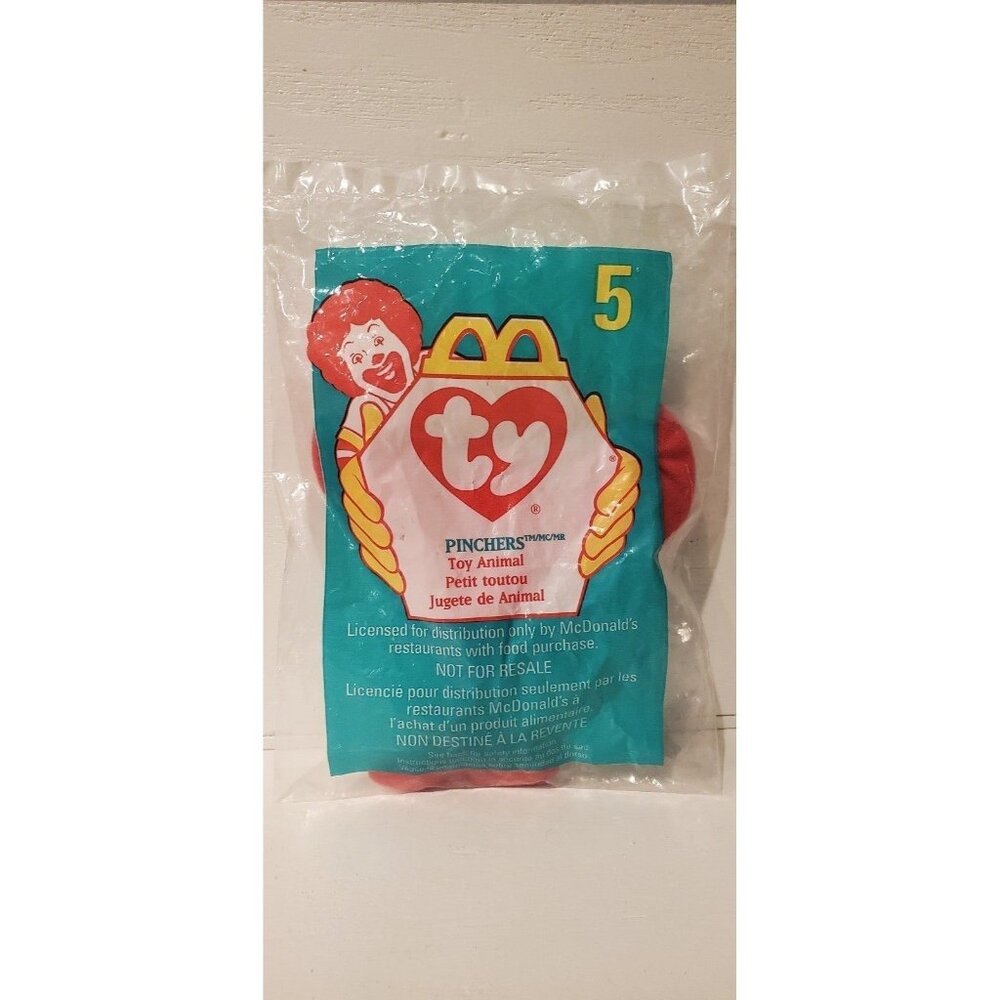 1998 McDonald's Happy Meal TY "Pincher" Beanie Baby Plush Toy # 5 NIP